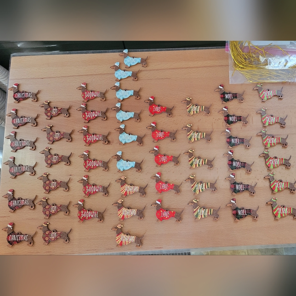 49 Wooden Dachshund Christmas Ornaments -  All Occasion Holiday Home
